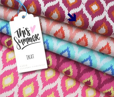 Bio Jacquard Ikat - dunkelpink/orange - This Summer - Hamburger Liebe